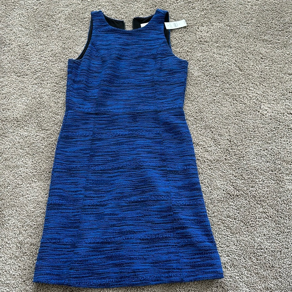 Loft Dress. Blue and Black. Size 0. NWT